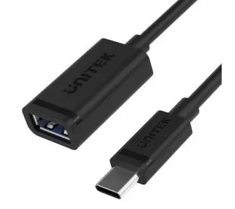 Adapter Unitek C476BK-1M / USB-C na USB-A z kablem 1m, 10Gbps, PD 60W