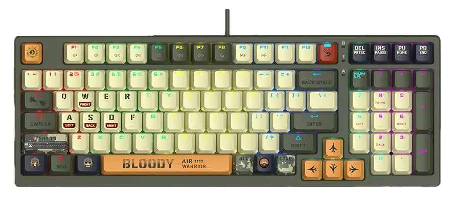 Klawiatura mechaniczna A4tech Bloody S98 Aviator BLMS Red Zielony