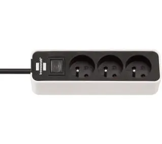 Brennenstuhl Ecolor 1153234320 3 gniazda 3m Czarno-biały