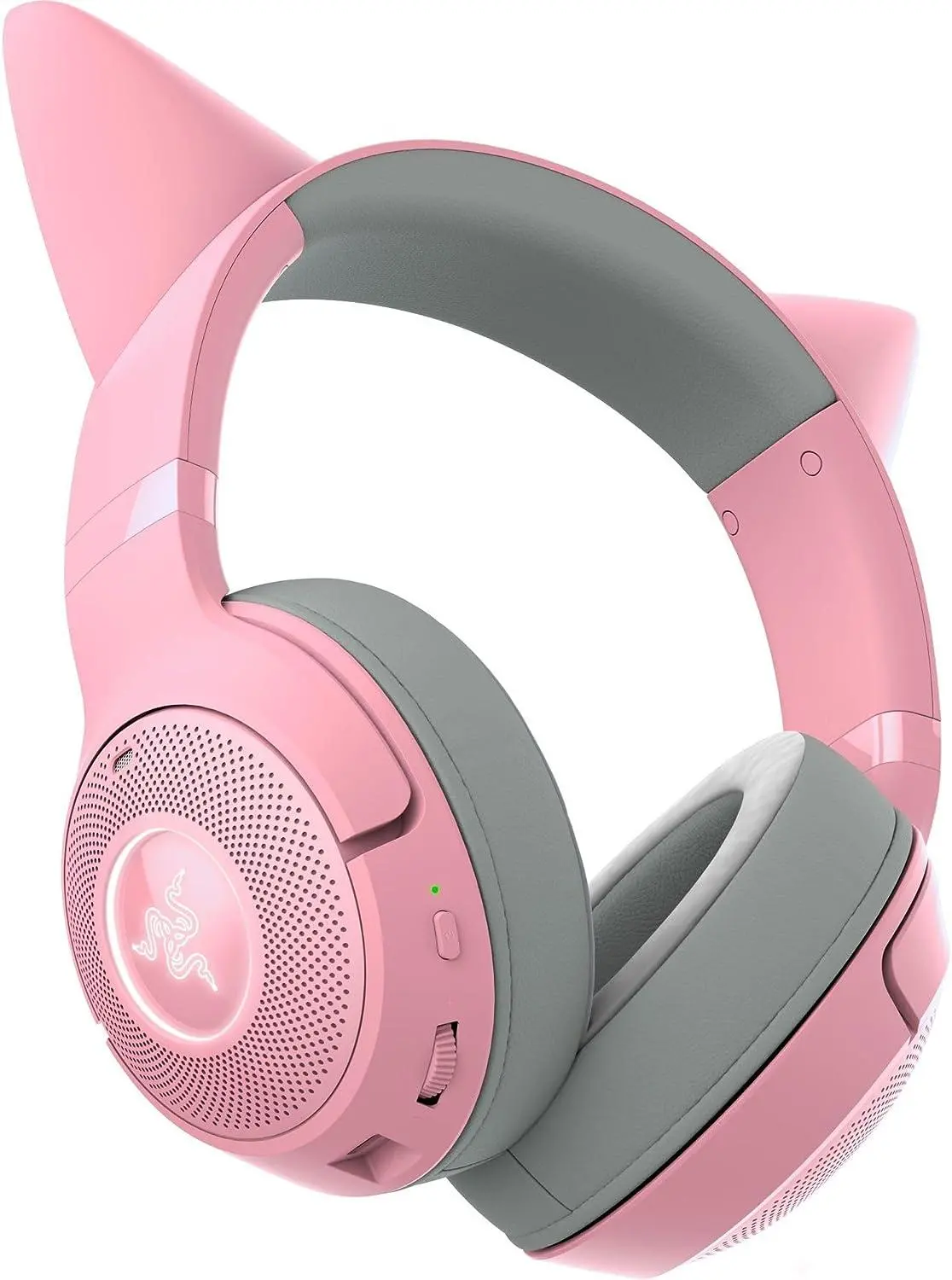 ヘッドホン Razer Kraken Kitty V2 BT QUARTZ EDITION カスタムのネコミミが付いた有線 RGB ヘッドセット: Razer