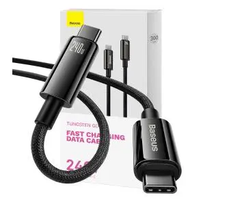 Kabel Baseus Tungsten Gold 240W USB-C do USB-C 3m Czarny