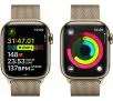 Apple Watch Series 9 GPS + Cellular koperta 41mm ze stali nierdzewnej Złota bransoleta mediolańska Złota