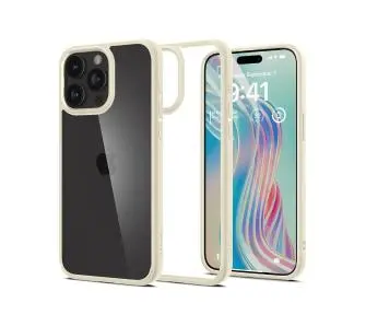 Etui Spigen Crystal Hybrid do iPhone 15 Pro Max Piaskowy