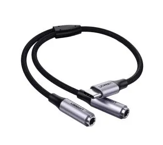 Kabel UGREEN AUX AV144 USB-C 25cm Czarny