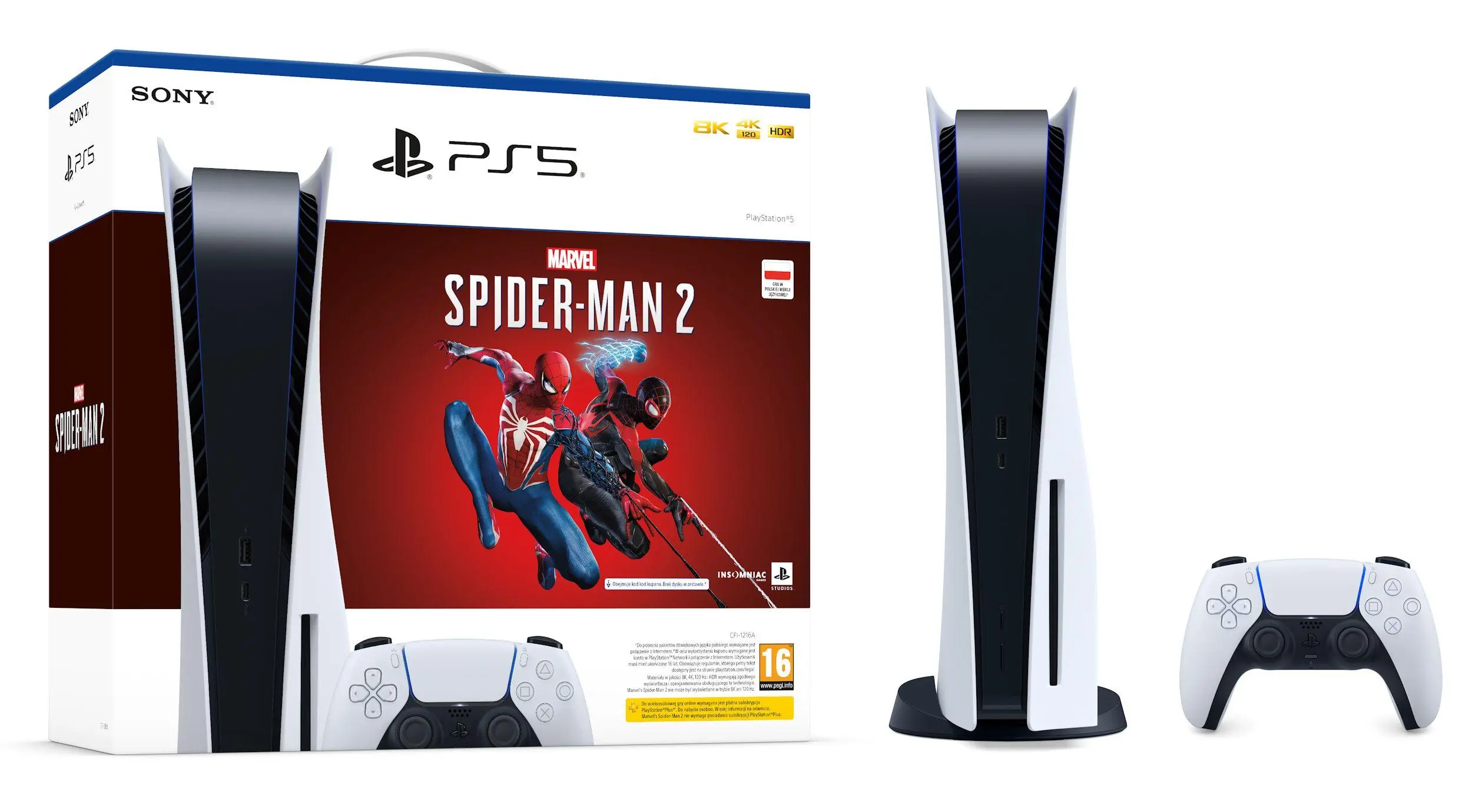 Konsola Sony PlayStation 5 (PS5) z napędem + Marvel’s Spider-Man 2