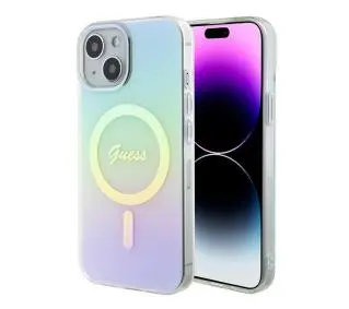 Guess IML Iridescent MagSafe GUHMP15MHITSQ do iPhone 15 Plus turkusowy