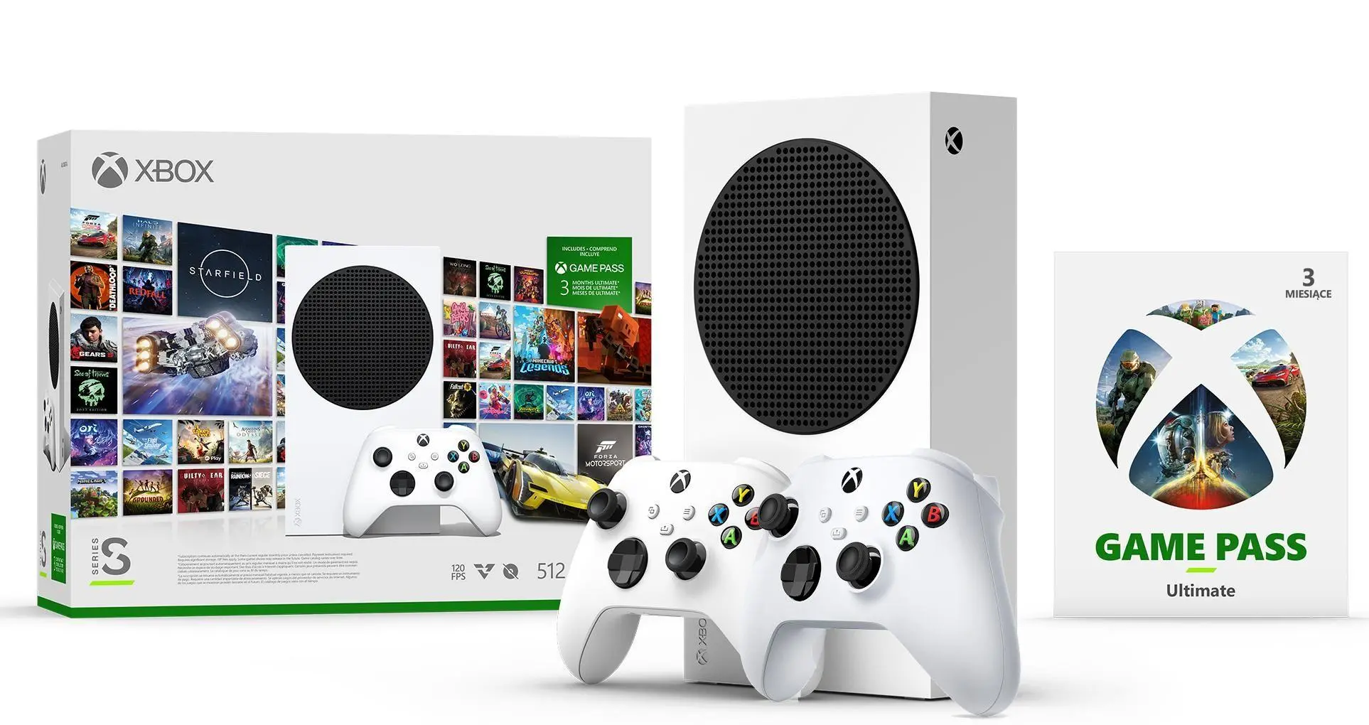 Konsola Xbox Series S 512GB + Game Pass Ultimate 3 m-ce + Dodatkowy Pad Biały