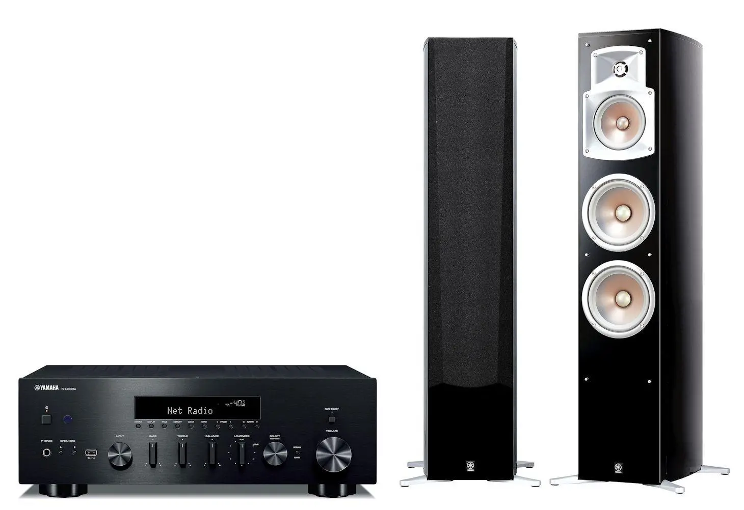 Zestaw stereo Yamaha R-N600A Czarny, NS-555 Czarny