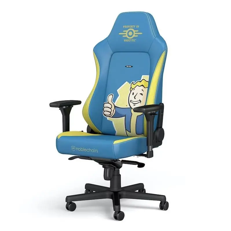 Fotel Noblechairs HERO Fallout Vault-Tec Edition Gamingowy do 150kg Skóra ECO Niebiesko-żółty