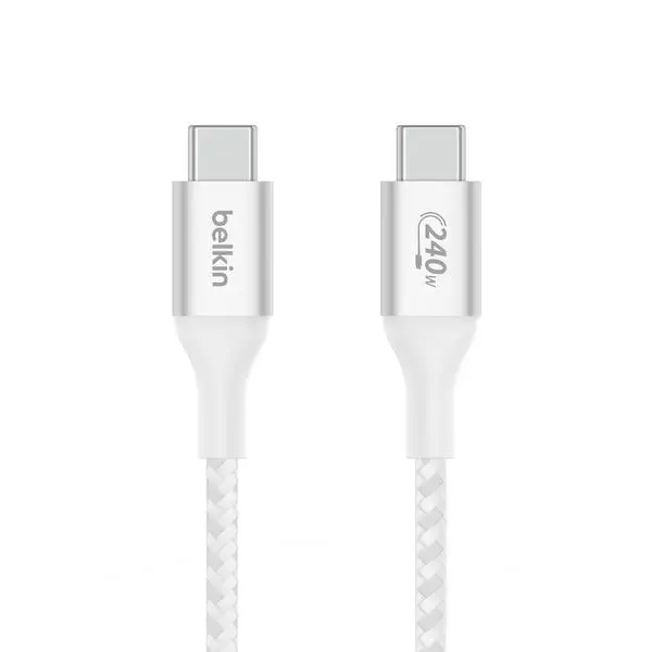 Kabel Belkin USB-C -USB-C Power delivery 240W 1m Nylon Biały