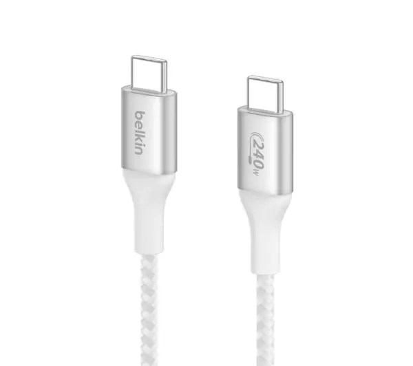 Belkin USB-C -USB-C Power delivery 240W 1m Nylon Biały