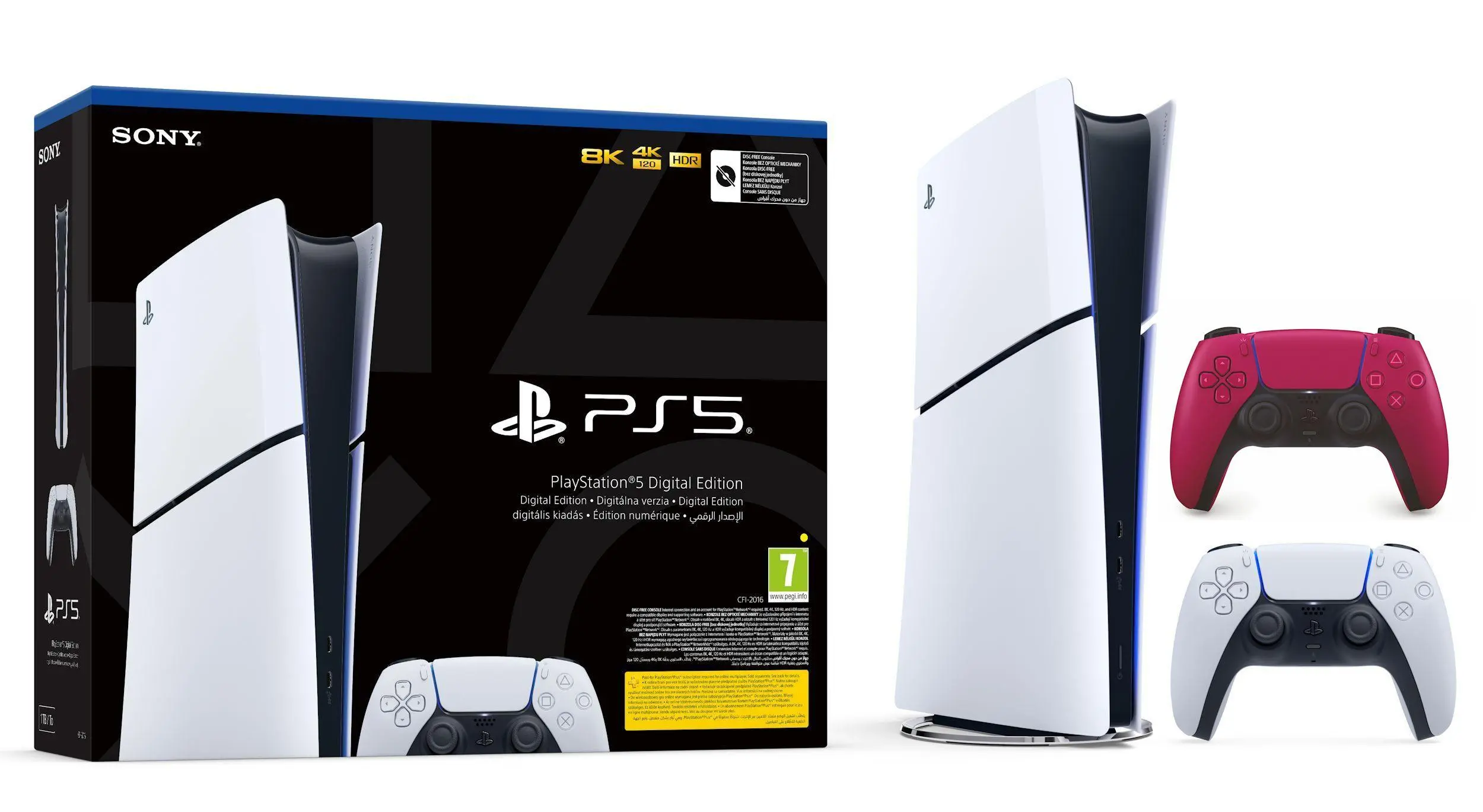 Konsola Sony PlayStation 5 Digital Slim D Chassis (PS5) 1TB + Dodatkowy Pad Czerwony