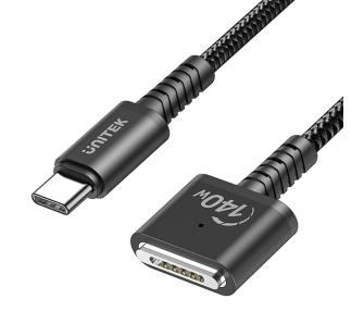 Kabel zasilający Unitek C14121BK-3M USB-C - MagSafe 3 140W 3m Czarny