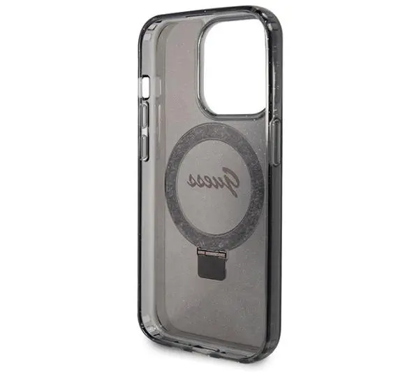 Guess Ring Stand Script Glitter MagSafe GUHMP13XHRSGSK do iPhone 13 Pro Max Czarny