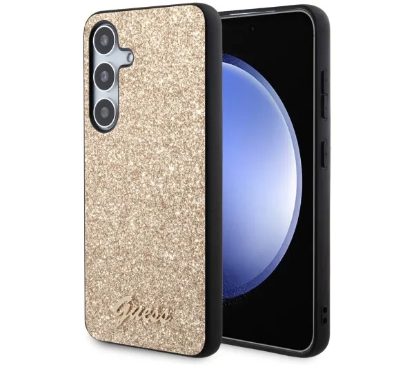 Guess Glitter Script GUHCS24SHGGSHD do Samsung Galaxy S24 Złoty