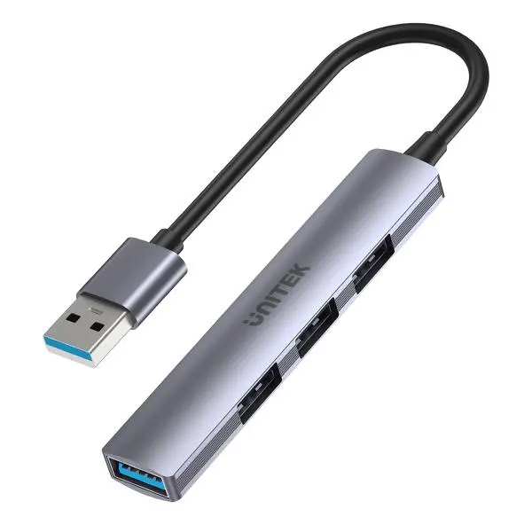 Hub USB Unitek H1208A USB-A 1xUSB-A 5 Gbps, 3xUSB-A 2.0  Szary