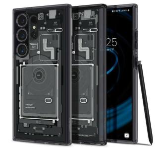 Etui Spigen Ultra Hybrid ACS07293 do Galaxy S24 Ultra Przezroczysty-Czarny