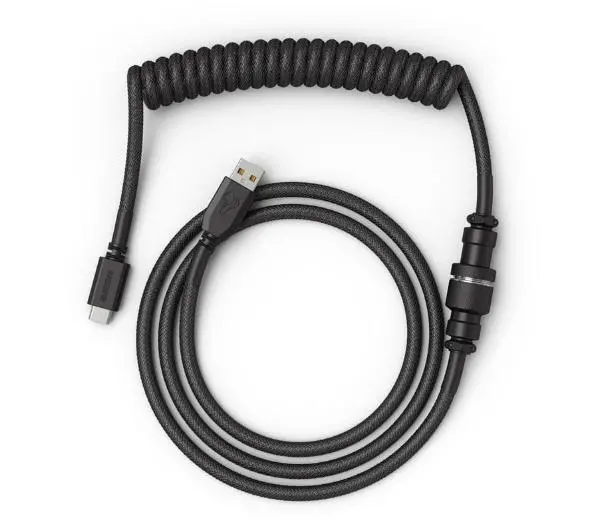 Glorious PC Gaming Race Coil Cable Phantom Black USB-C - USB-A  (GLO-CBL-COIL-BLACK) Czarny