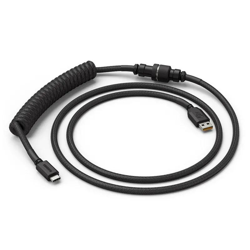 Kabel USB Glorious PC Gaming Race Coil Cable Phantom Black USB-C - USB-A  (GLO-CBL-COIL-BLACK) Czarny