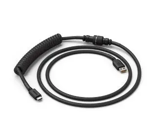 Glorious PC Gaming Race Coil Cable Phantom Black USB-C - USB-A  (GLO-CBL-COIL-BLACK) Czarny