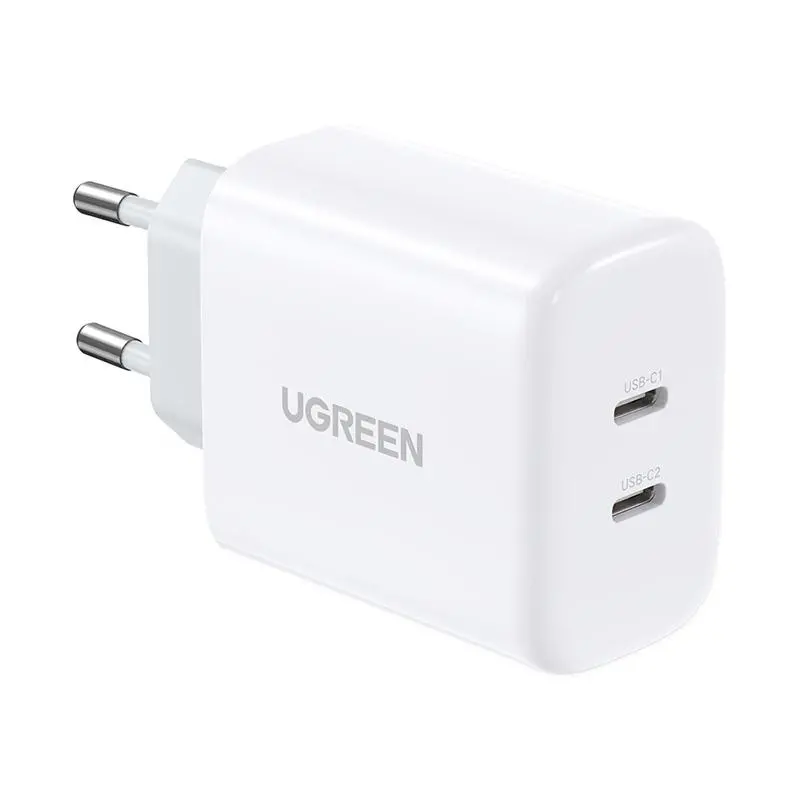 Ładowarka sieciowa UGREEN CD243 2x USB-C 40W Biały