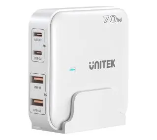 Unitek GaN 70W 2x USB-A+2x USB-C Biały