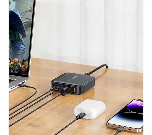 Unitek GaN 70W 2x USB-A+2x USB-C Biały