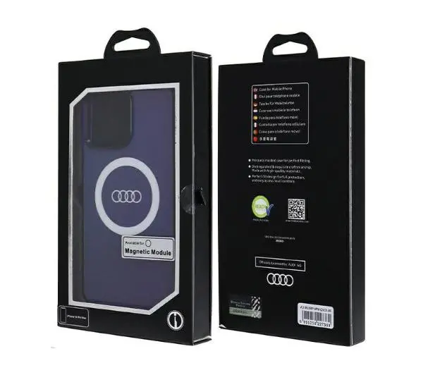 AUDI IML Big Logo MagSafe Case AU-IMLMIP14PM-Q5/D2-BE do iPhone 14 Pro Max Niebieski