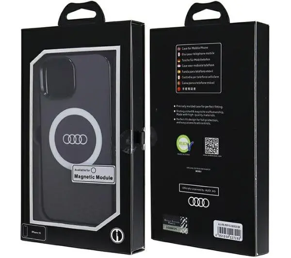AUDI IML Big Logo MagSafe Case AU-IMLMIP15-Q5/D2-BK do iPhone 15 Czarny