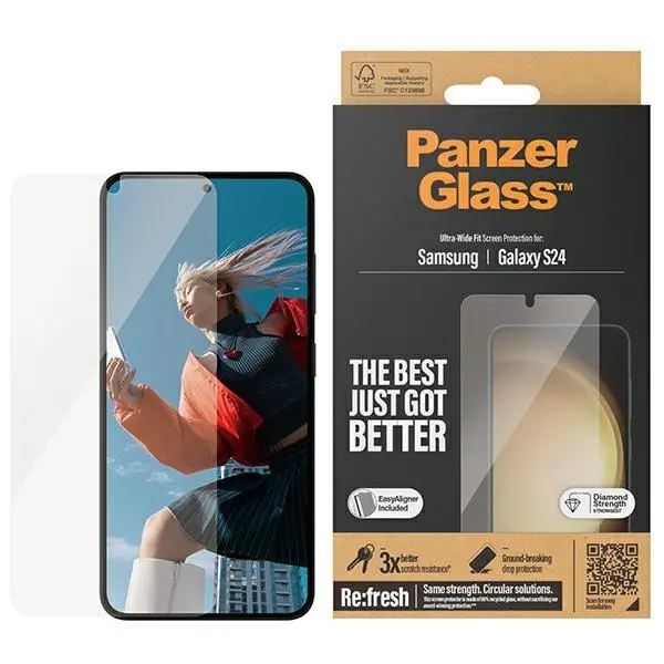 Szkło hartowane PanzerGlass Ultra-Wide Fit Samsung Galaxy S24 S921 Screen Protection