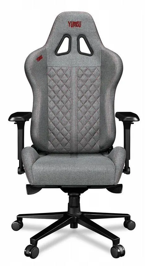 Fotel Yumisu 2050 Magnetic Materiał Biurowy do 150kg Tkanina Jasnoszaro-czerwony