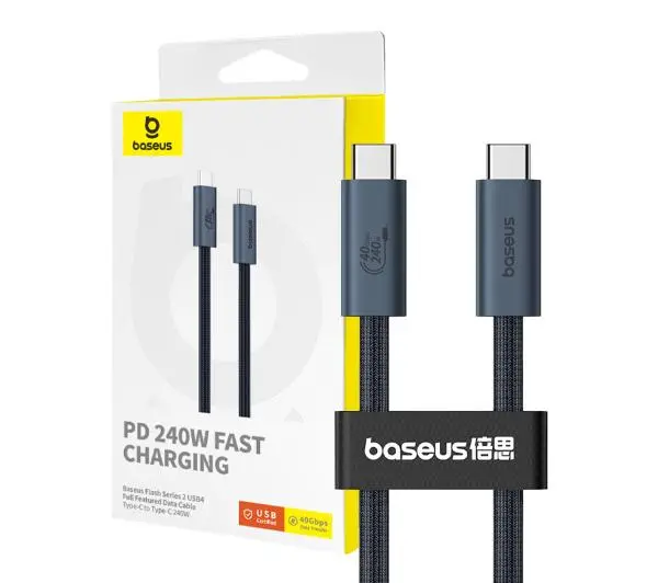 Baseus USB-C do USB-C Flash 2 240W 1m Czarny