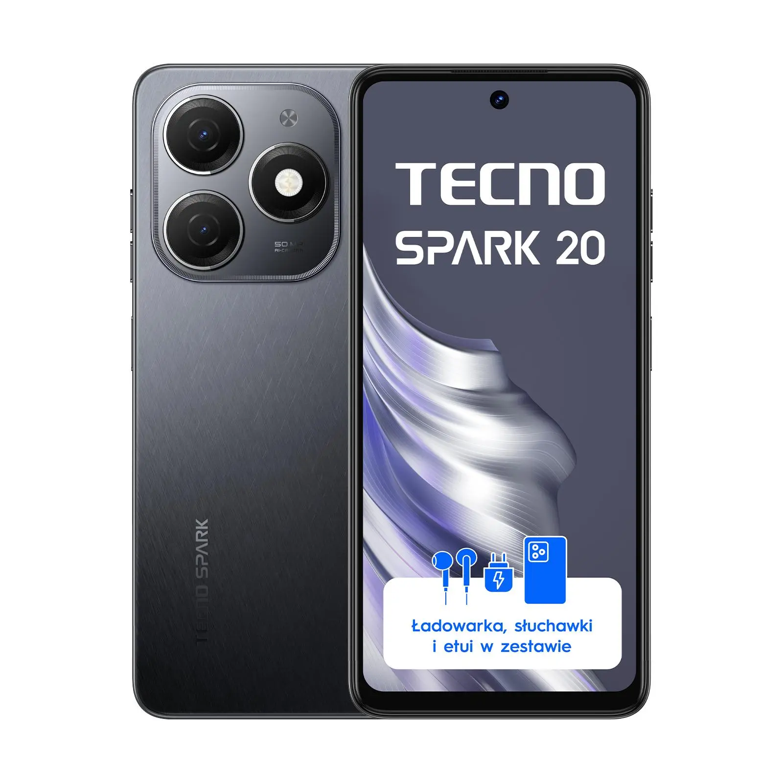 Smartfon Tecno SPARK 20 8/256GB 6,56" 90Hz 13Mpix Czarny