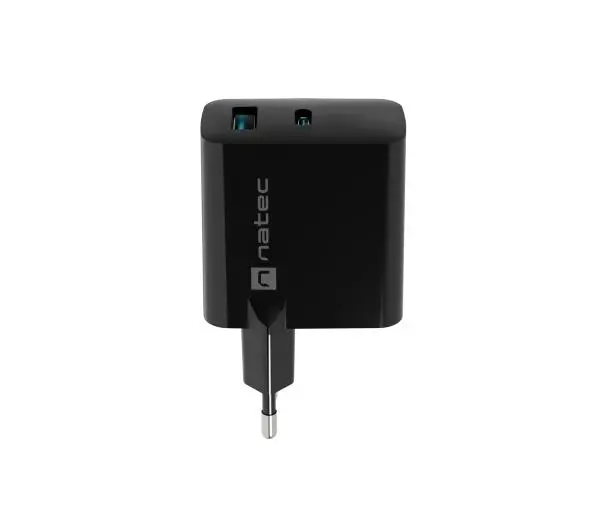Natec Ribera GaN 1xUSB-A+1xUSB-C 65W Czarny