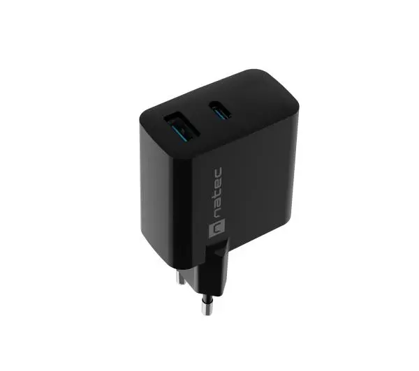 Natec Ribera GaN 1xUSB-A+1xUSB-C 65W Czarny