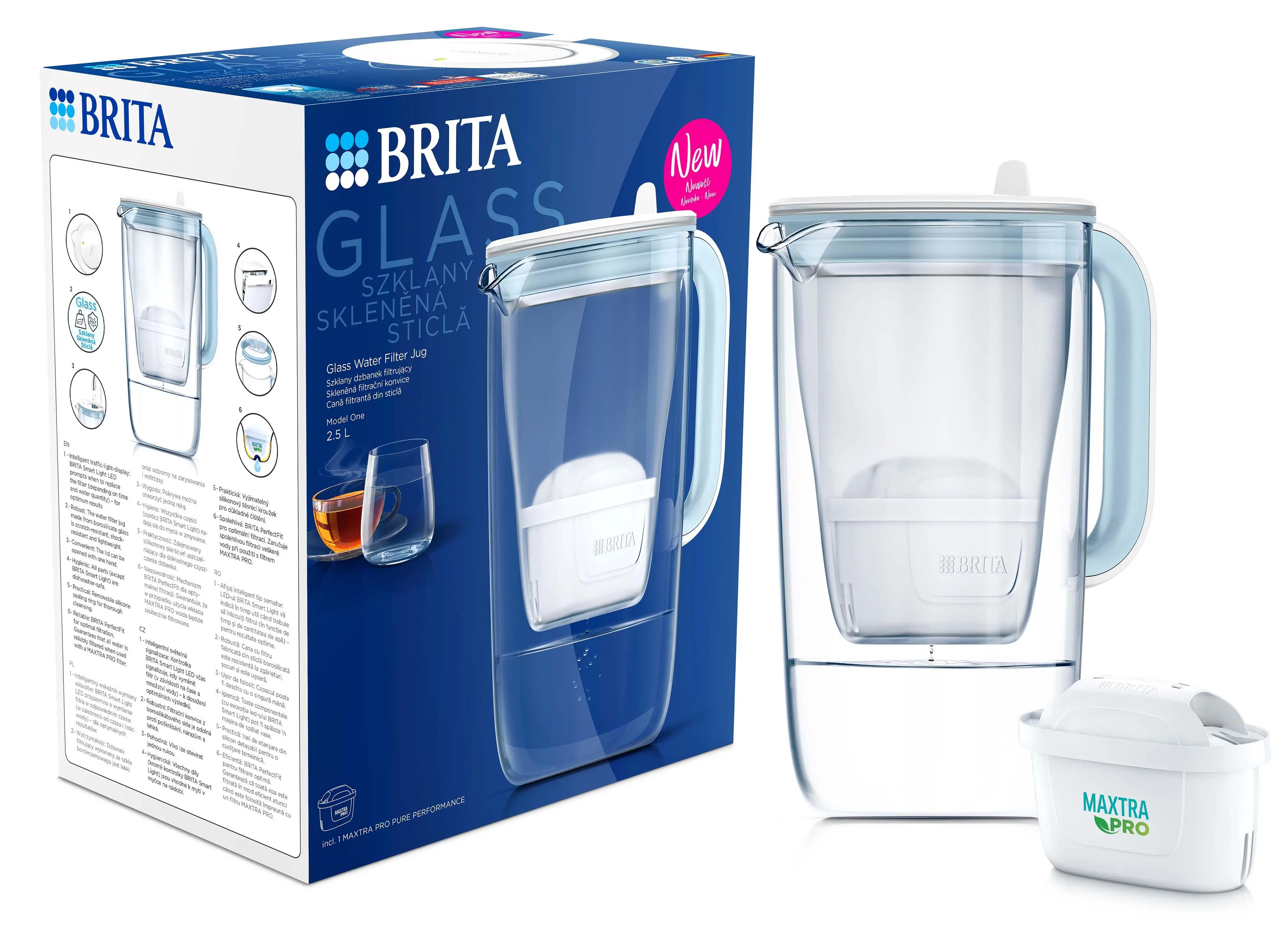 Dzbanek filtrujący Brita Glass 2,5l 1 wkład