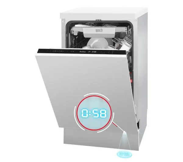 Amica DIM46B6ELOiD 44,8cm Automatyczne otwieranie drzwi Szuflada na sztućce - Kup na Raty - RRSO 0%