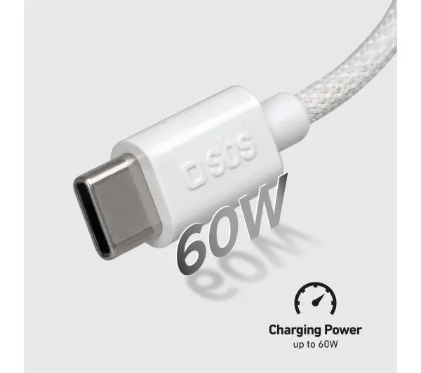 SBS USB-C do USB-C 60W 1,5m Szary