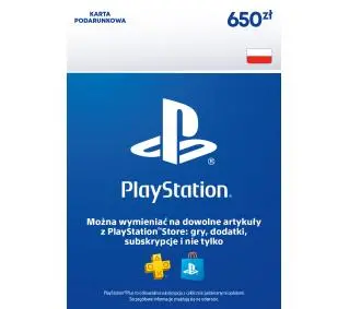 Sony PlayStation Network 650 zł [kod aktywacyjny]Dostęp po opłaceniu zakupu