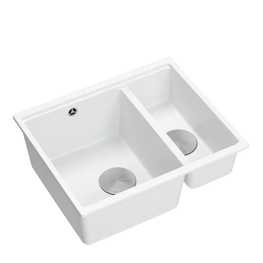 Zlewozmywak Quadron LOGAN 150 HCQL5646U1-BS_I Granitowy Snow white/Stal szlachetna
