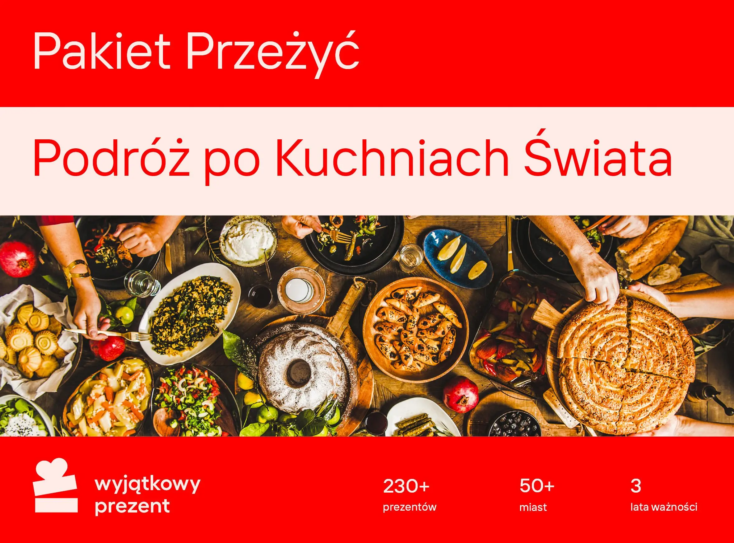 Karta Podarunkowa Pakiet Przeżyć Podróż po Kuchniach Świata [Bon Agencyjny]