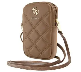 Etui Guess torebka Zip Quilted 4G Brązowy