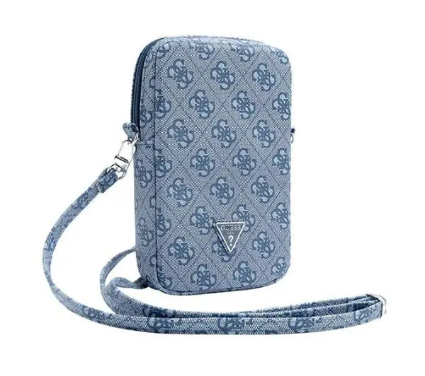 Guess torebka Zip 4G Triangle Niebieski