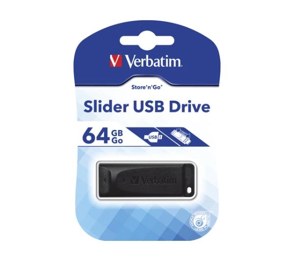 Verbatim Slider 64GB USB 2.0 Czarny