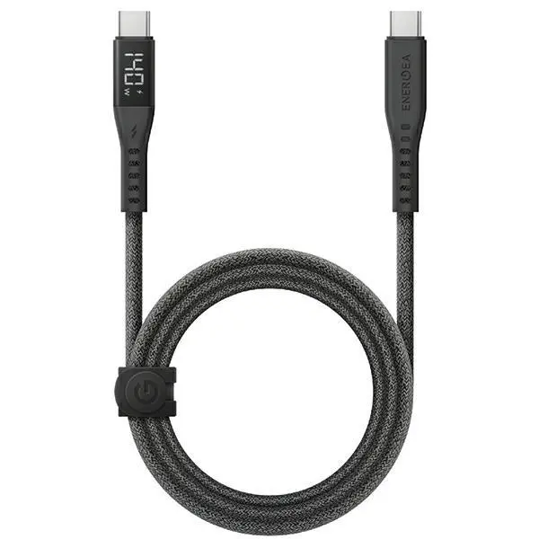 Kabel Energea Flow USB-C - USB-C Digital Display 1.5m 240W 5A PD Fast Charge Czarny