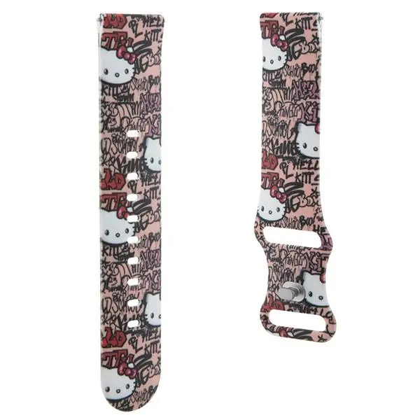 Pasek Hello Kitty Uniwersalny Silicone Tags Graffiti strap 22mm Różowy