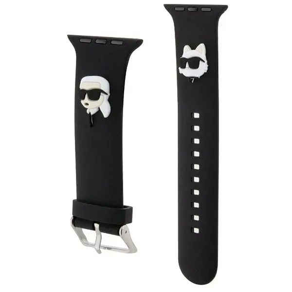 Pasek Karl Lagerfeld do Watch 42/44/45/49mm strap 3D Rubber Karl&Choupette Heads Czarny