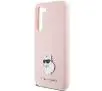 Etui Karl Lagerfeld Silicone Choupette Metal Pin do Samsung Galaxy S24+ Różowy