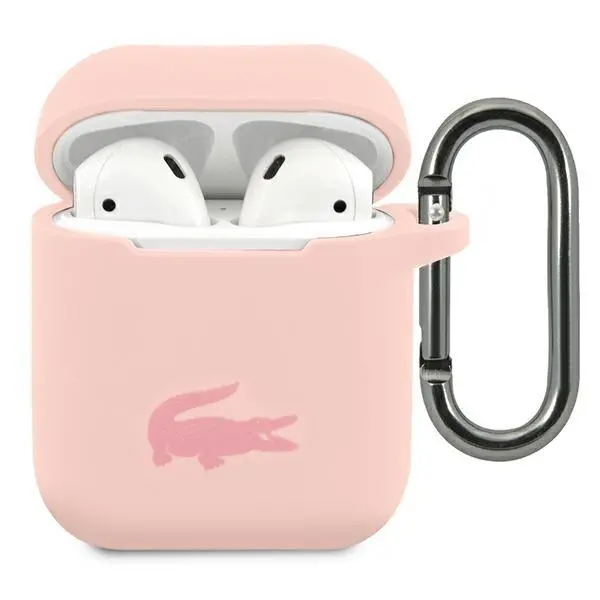 Etui na słuchawki Lacoste LCA2SI Case Silicone do AirPods 1/2 Różowy