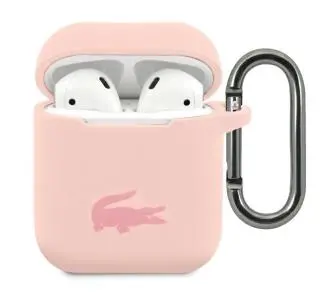 Etui na słuchawki Lacoste LCA2SI Case Silicone do AirPods 1/2 Różowy